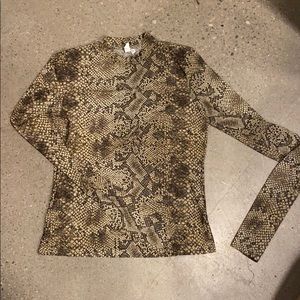 & other stories tasteful snake print mesh top